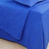Suorahelmainen helmalakana Jacquard – sininen | Full Moon