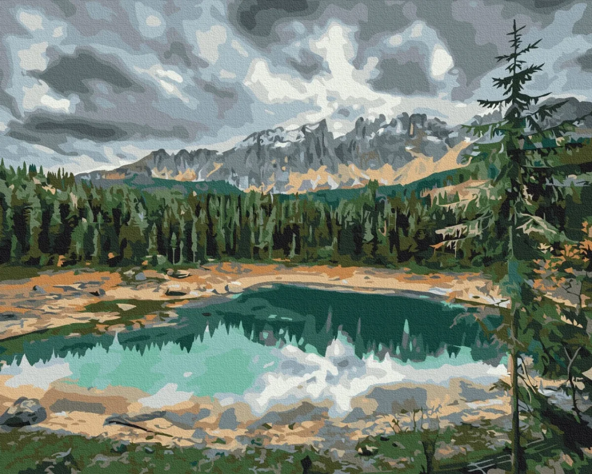 Paint by numbers Lake Carezza © Roksolana Baran