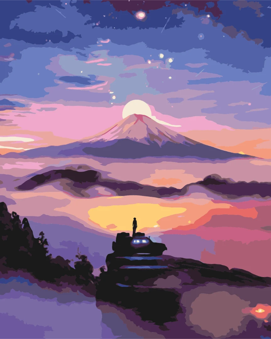 Paint by numbers Lilac sunset - Image 2