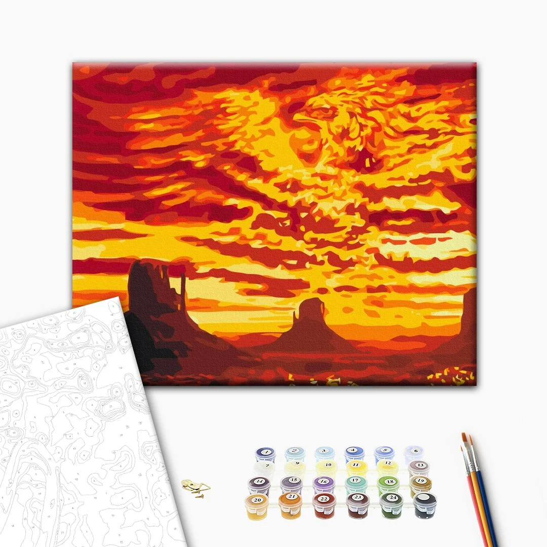 Paint by numbers Phoenix in the desert - Image 3