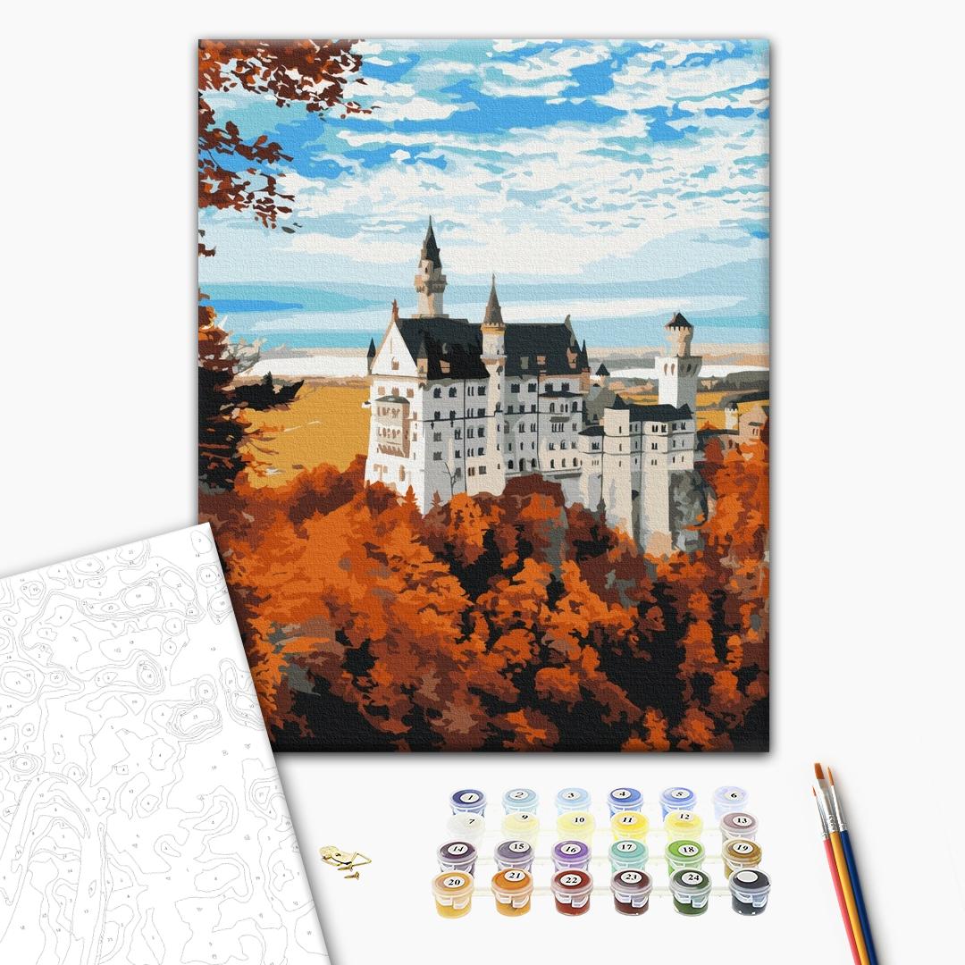 Paint by numbers Autumn view of Neuschwanstein - Image 3