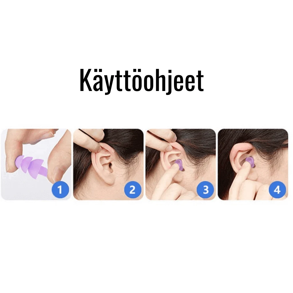 Kuusimalliset silikoni korvatulpat nukkumiseen narulla - Image 4