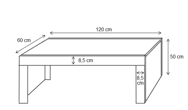 Sohvapöytä Teresa 120cm Tammi / Musta - Image 4