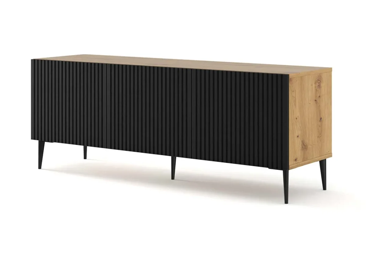 Tv-taso Ravenna B 3D Musta / Tammi 150cm